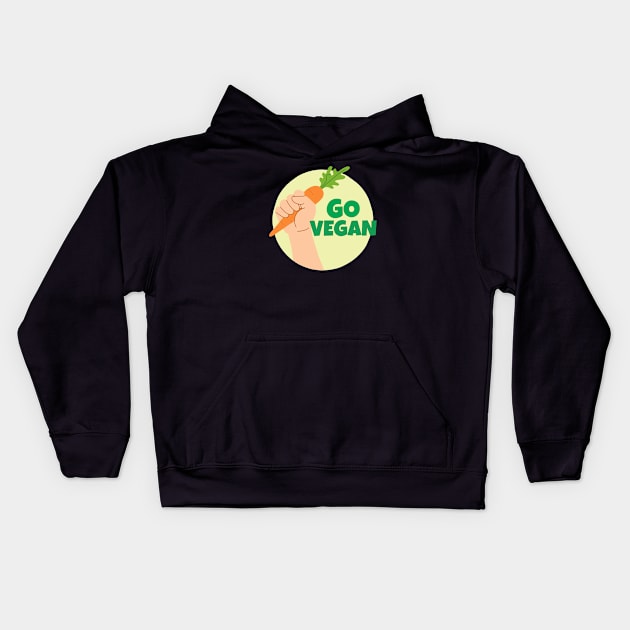 Go Vegan Kids Hoodie by ricricswert